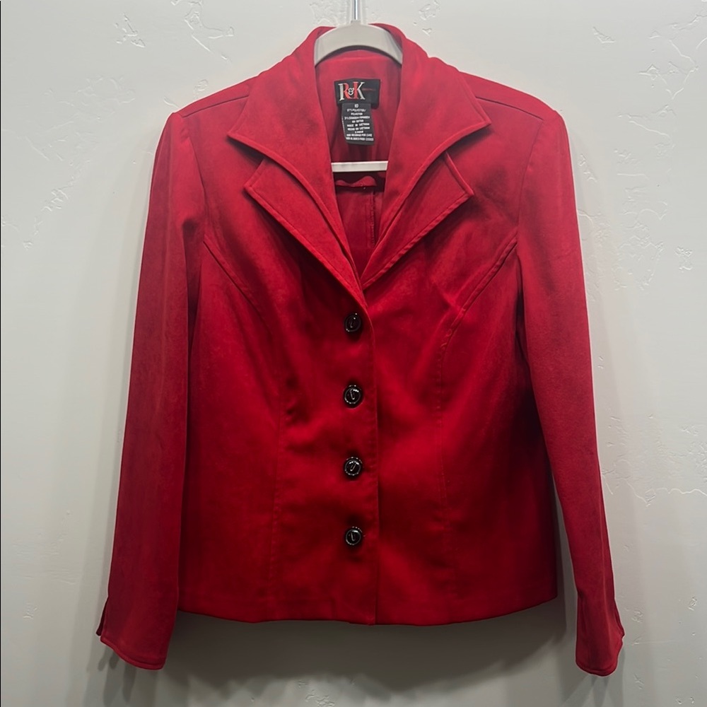 R&K Red Blazer Tailored Suit Jacket